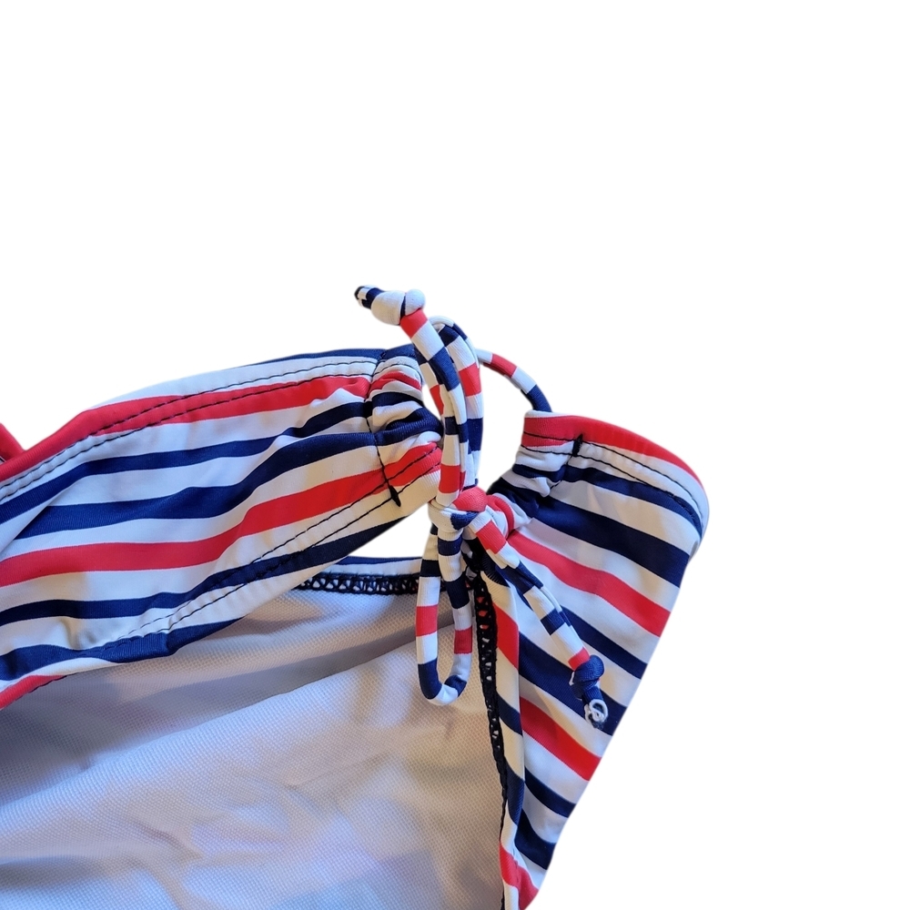 Striped Navy Red & White Halter Bikini Set - Picture 2 of 6